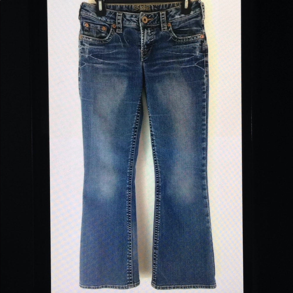 Silver Aiko Distressed Boot Cut Fade Wash Jeans